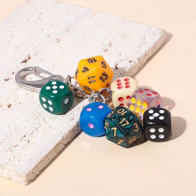 SORGERLY 8 Ball Dice Charm Keychain - Cute Bag Purse Handbag Accessories - Y2K Aesthetic Key Chain for Women Men - Image 1